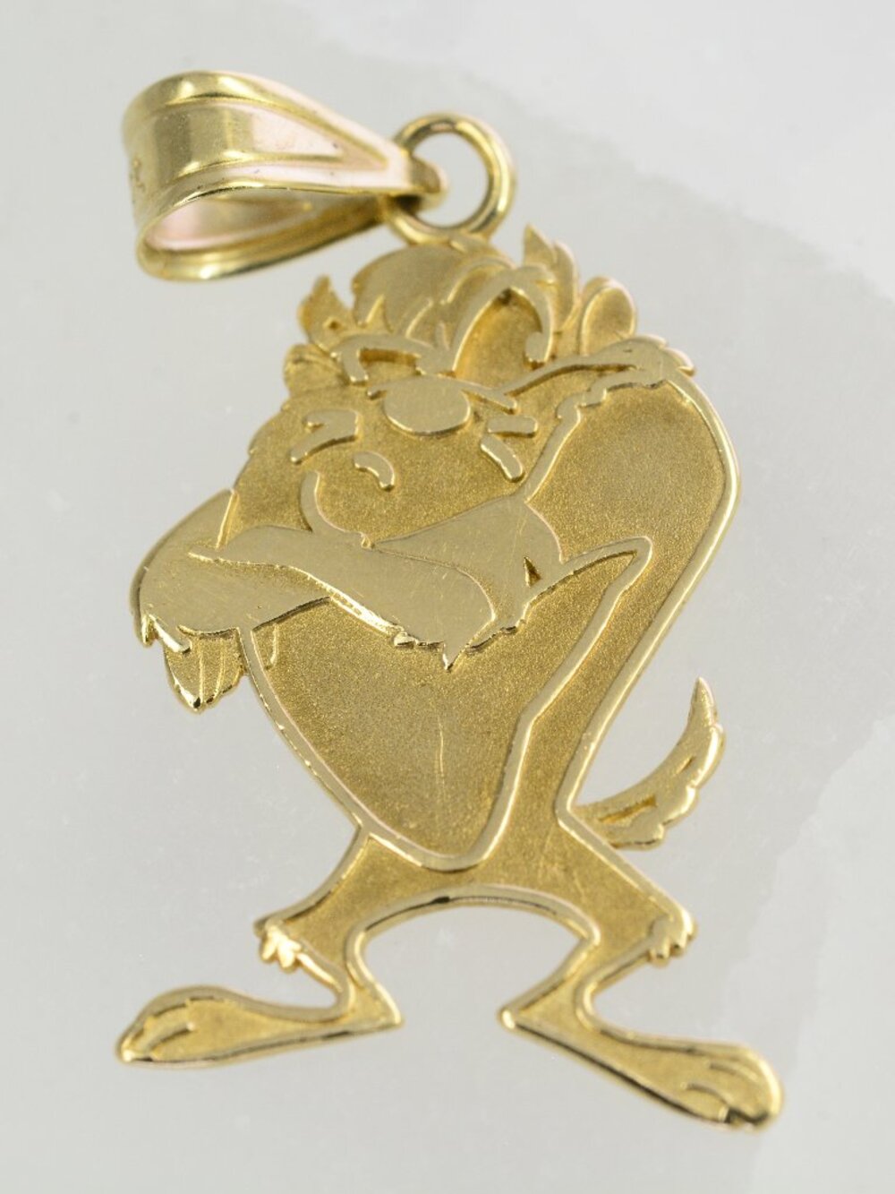 14k WB Tazmanian Devil Pendant